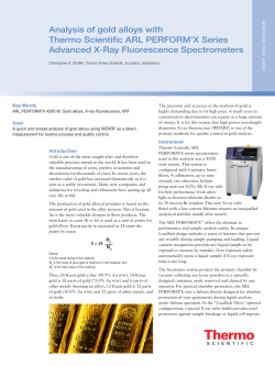 Analysis of gold alloys with Thermo Scientific ARL PERFORM`X