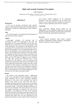 Optic and Acoustic Symmetry Perception