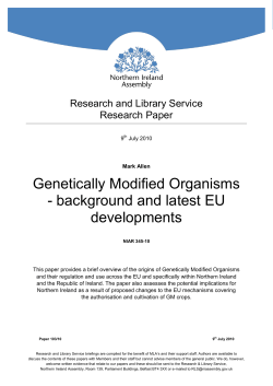 Genetically Modified Organisms-background and