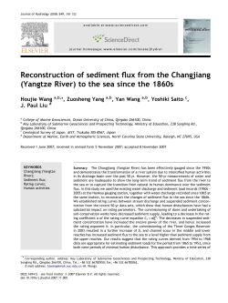 Reconstruction of sediment flux from the Changjiang (Yangtze River