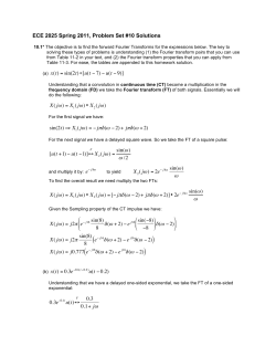 ECE 2025 Spring 2011, Problem Set #10 Solutions (a) x(t) = sin(2 t