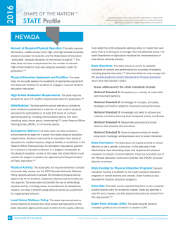 Nevada State Profile - SHAPE America Membership
