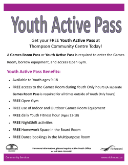 Get your FREE Youth Active Pass at Thompson Community Centre