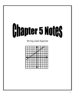 Writing Linear Equations