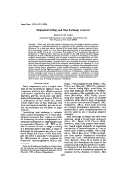 Biophysical Ecology and Heat Exchange in