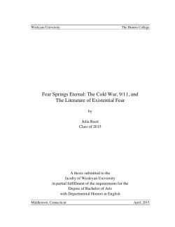 Fear Springs Eternal: The Cold War, 9/11, and the