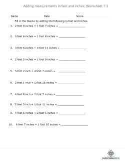 Adding measurements in feet and inches: Worksheet