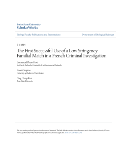 The First Successful Use of a Low Stringency