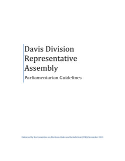 Davis Division Representative Assembly Parliamentarian Guidelines