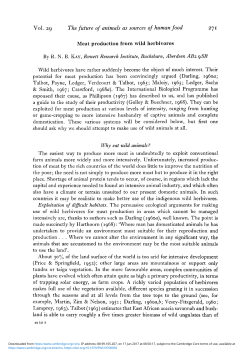 Meat production from wild herbivores