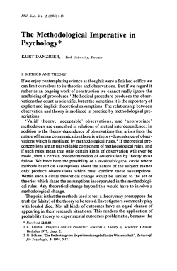 The Methodological Imperative in Psychology