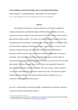 Contextualizing vocational knowledge