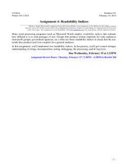 Assignment 4: Readability Indices