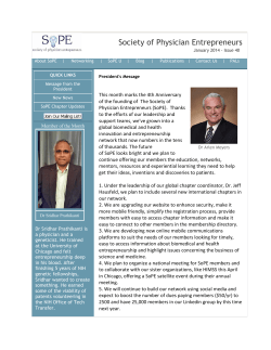 January 2015 - Society of Physician Entrepreneurs