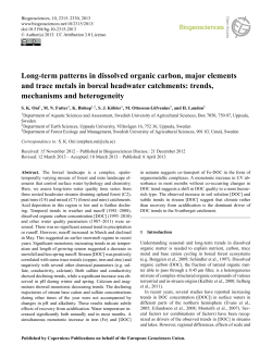 Long-term patterns in dissolved organic carbon