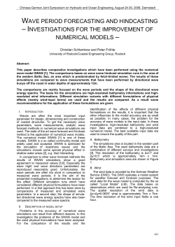 WAVE PERIOD FORECASTING AND HINDCASTING