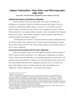 Afghan Nationalism: State-Elites and
