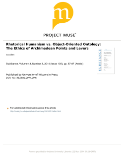 Rhetorical Humanism vs. Object-Oriented Ontology