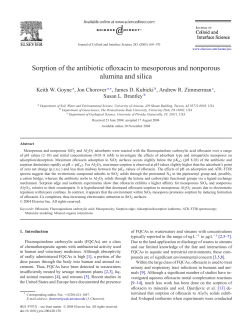 Sorption of the antibiotic ofloxacin to mesoporous alumina and silica