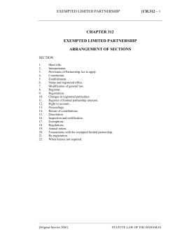 Exempted Limited Partnership Act