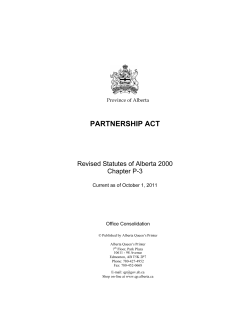 partnership act - Alberta Queen`s Printer
