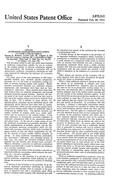 Antifreeze composition containing an indicator material
