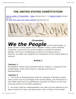 THE UNITED STATES CONSTITUTION - We the People