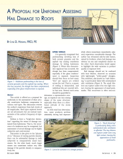 A Proposal For Uniformly Assessing Hail Damage To Roofs