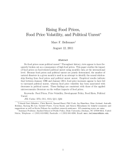 Rising Food Prices, Food Price Volatility, and Political Unrest!