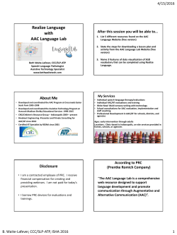 Realize Language with AAC Language Lab