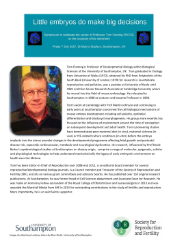 Tom Fleming is Professor of Developmental Biology within