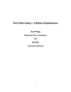 Pick 3 Ohio Lottery &ndash; A Matter of Randomness
