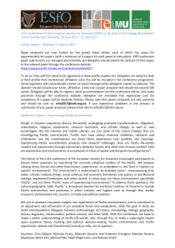 11th Conference of the European Society for Oceanists (ESfO) to be
