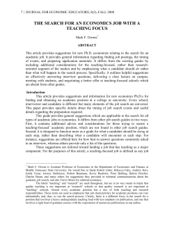 Tips for the job market - Poole College of Management