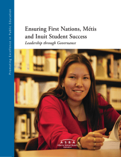 Ensuring First Nations, M&eacute;tis and Inuit Student Success Leadership