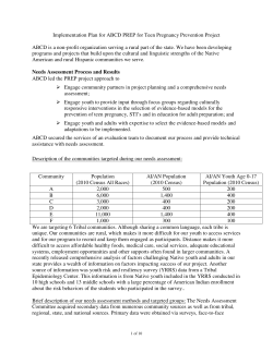 Implementation Plan for ABCD PREP for Teen Pregnancy