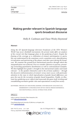 Making gender relevant in Spanish-language sports