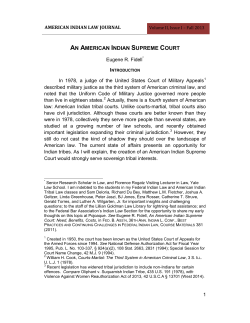An American Indian Supreme Court - Seattle University School of Law