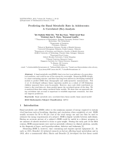 Predicting the Basal Metabolic Rate in Adolescents: A Correlated