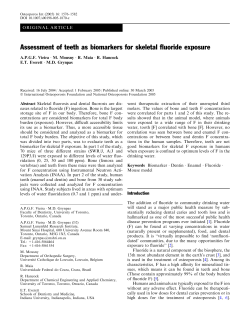 Assessment of teeth as biomarkers for skeletal fluoride exposure