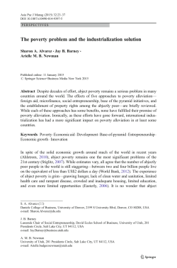 The poverty problem and the industrialization solution