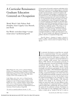 A Curricular Renaissance: Graduate Education Centered on