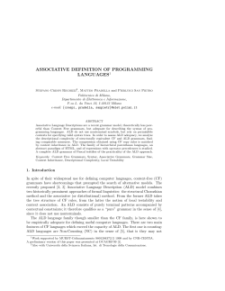 ASSOCIATIVE DEFINITION OF PROGRAMMING LANGUAGES1