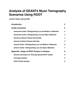 Analysis of GEANT4 Muon Tomography Scenarios Using ROOT