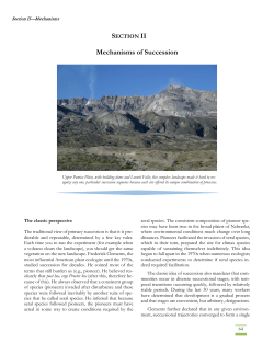 Section II. Mechanisms of Succession