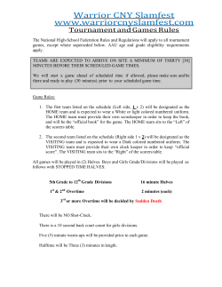 Tournament Rules - Warrior CNY Slamfest