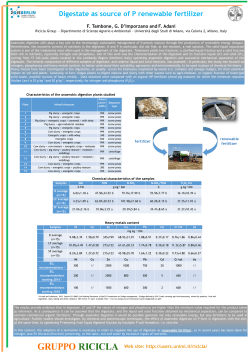 Digestate as source of P renewable fertilizer