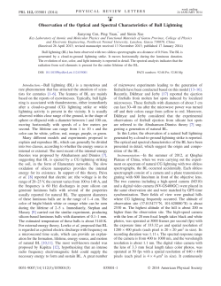 Observation of the Optical and Spectral Characteristics of Ball