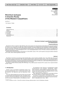 Strontium Isotopes Mixing processes in Granitic Rocks of the