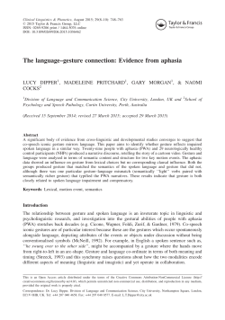 The language&ndash;gesture connection: Evidence from aphasia